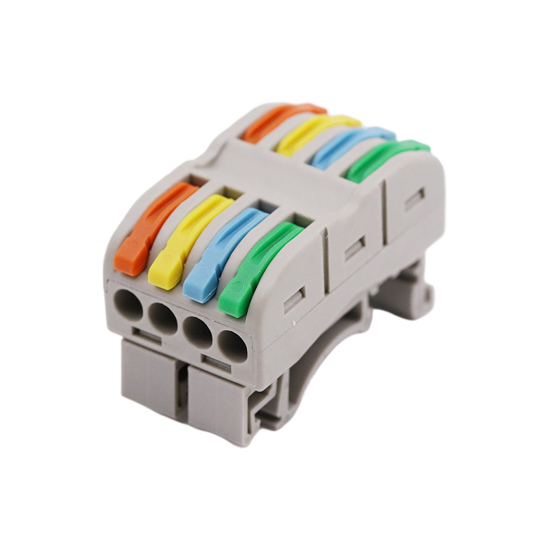 4 Ing 4 Out Colorful DIN Rail Terminal Konektor Cepet